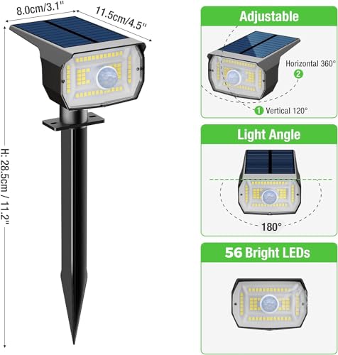 Solar Lights Outdoor Waterproof (2 Count)