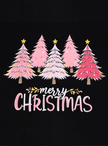 Christmas Pine Trees Shirts for Women Long Sleeve Merry Christmas Letter Print T