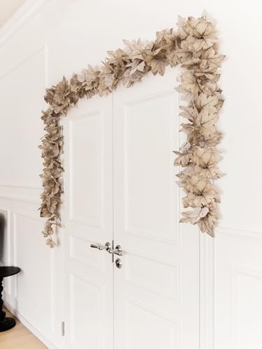 6PCS Beige Fall Maple Leaves Garland (33.6 Foot)