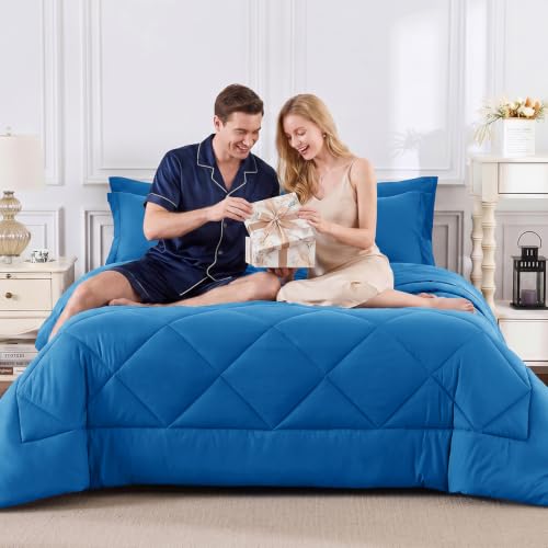 Oversized Queen Comforter Set Royal Blue