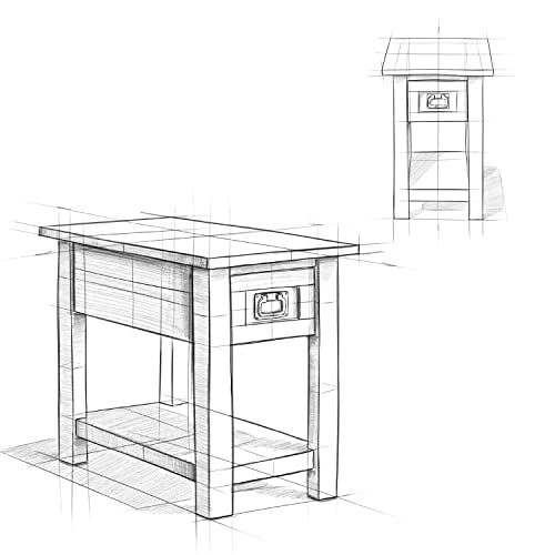 Monroe 14" Side Tables in Distressed Charcoal Brown