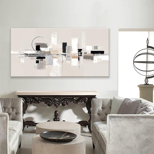 Abstract Wall Art Black White Wall Art Painting Grey Brown Canvas Art Wall Decor Prints Minimalist Abstract Wall Decor For Living Room Bedroom Kitchen Office Home Decoration 24" × 48"