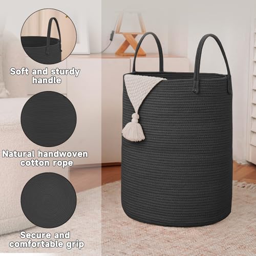 80L Cotton Rope Laundry Basket Hamper
