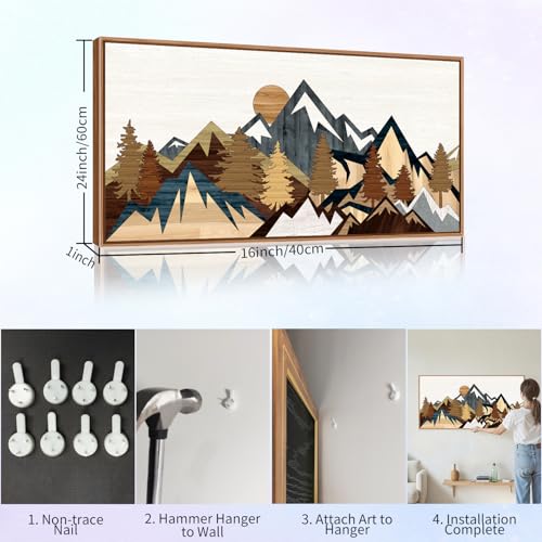 Vintage Mountain Framed Canvas Wall Art