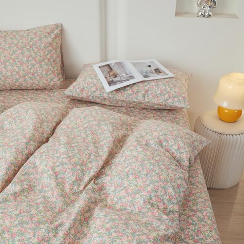 Vintage Flowers Comforter Set Full Size Coquette Floral Bedding Set