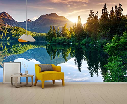 Mountain with Lake Photo Wallpaper Landscape (110 Sq Ft)