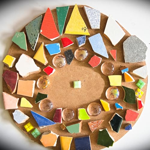 100g Ceramic Mosaic Tiles for Crafts Bulk Pebble Blue Glazing