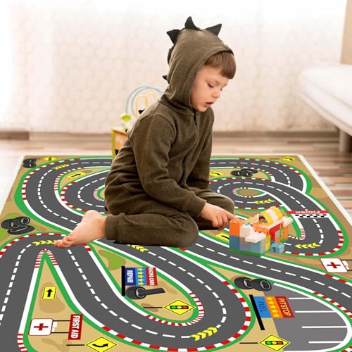 Kids Rug Playmat City Life Playroom Rug Activity Mat for Kids Toy Car Kids Carpet for Playroom Living Room (16.25 Sq Ft)