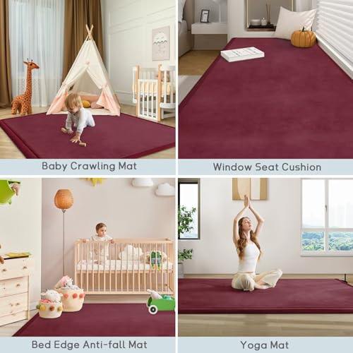 Baby Play Mat for Floor Nursery Muscle Mat Area Rug Playroom Rug 79x158" Elastic Foam 1.3" Thick Crawling Mat for Babies