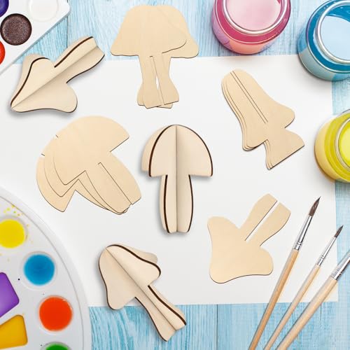 DIY 3D Wood Crafts to Paint (24 Count)