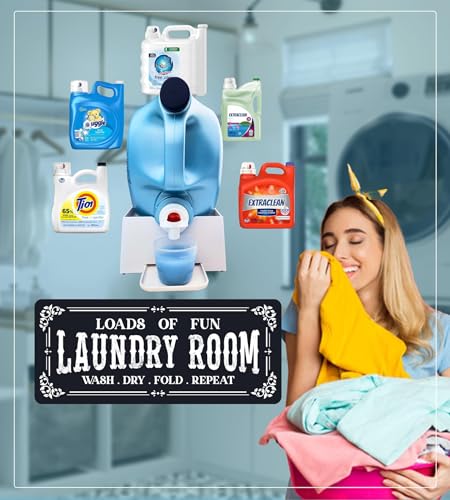 Laundry Detergent Holder with Laundry Room Rug Runner