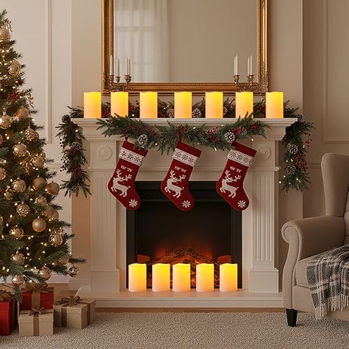 6"x4" Waterproof Outdoor Flameless Pillar Candles with Remote Timer (2 Count)