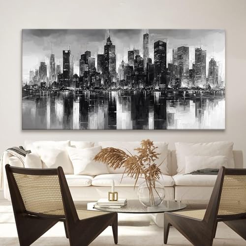 New York City Wall Art Brooklyn Bridge Wall Art For Living Room Office Bedroom Cityscape Canvas Art Wall Decor Paintings Picture For Bedroom Home Wall Decor Chicago Artwork For Walls 29 × 58 In