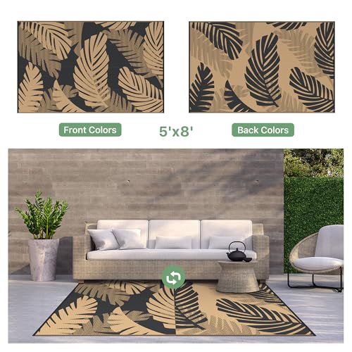 Outdoor Rug Waterproof Plastic Rugs for Patio (40 Sq Ft)