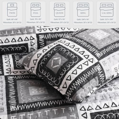 Reversible Boho Quilts Full Size Black