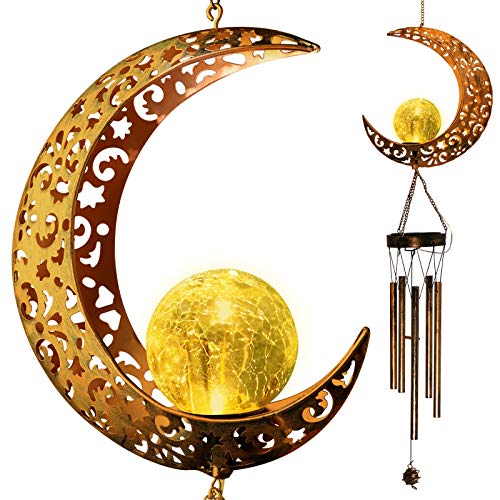 Moon Solar Lights Wind Chimes for Outside Gift for Women