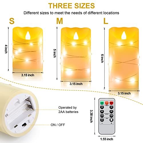 Flameless battery Operated LED candles 11 Key remote control 24 (3 Count)