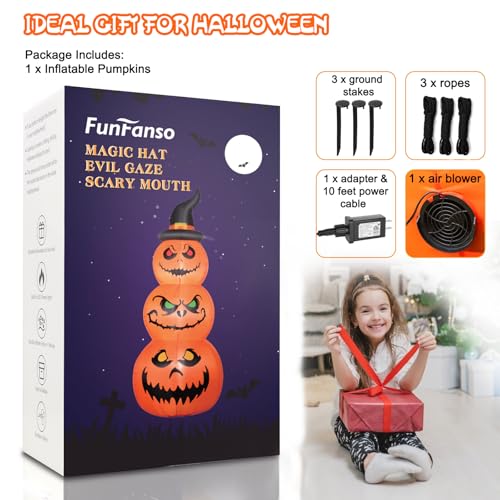 6 FT Halloween Inflatable Pumpkins Outdoor Yard Decorations (6FT Pumpkins)