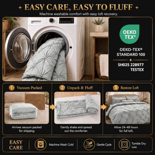 Queen Comforter Set Light Grey