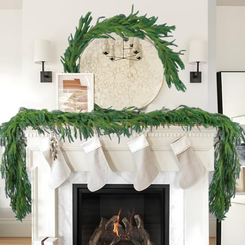 2 Pcs 6 Ft Artificial Norfolk Pine Garlands (2 Count)