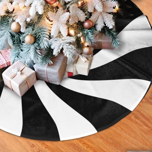 36" Black Sugar Swirl Candy Christmas Tree Skirt