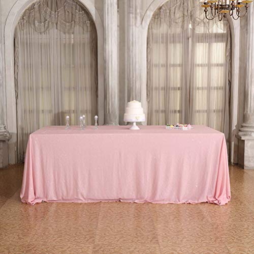 Sequin Tablecloth 60x102 Inch Pink for Birthday Wedding Party