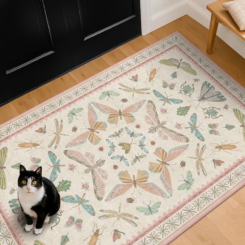 Flower Area Rug for Girls Bedroom (12 Sq Ft)
