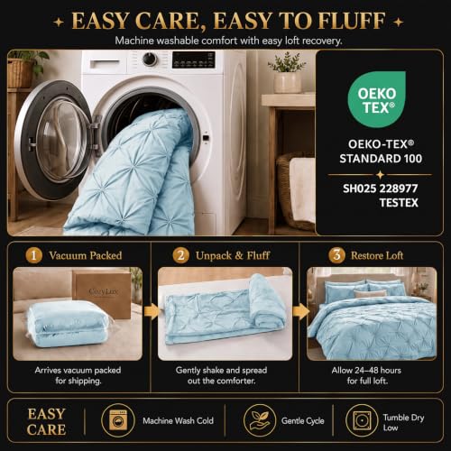 King Size Comforter Set Light Blue