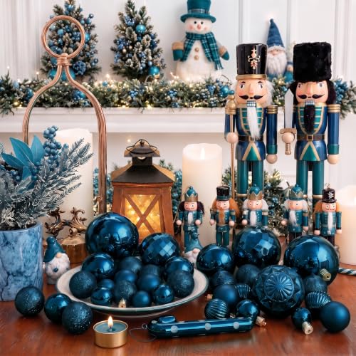 24ct Blue Christmas Ball Ornaments for Tree Decorations (24 Count)