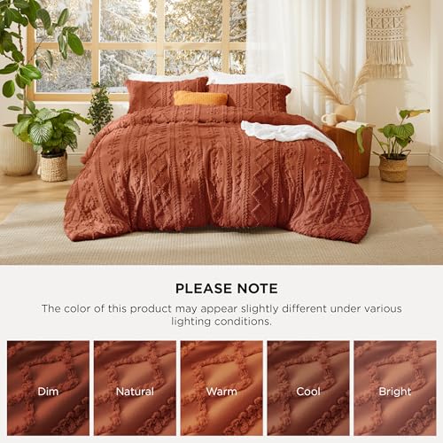 Tufted Boho Comforter Set Queen Size