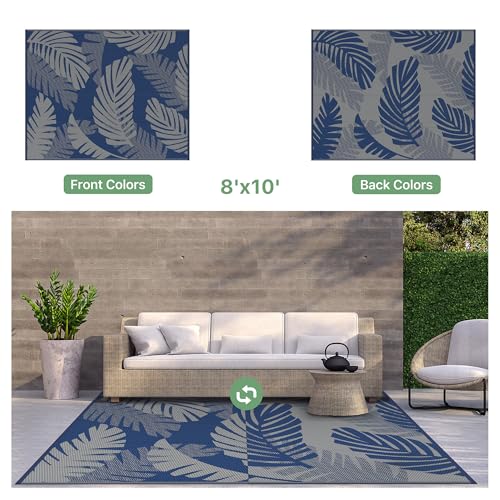 Outdoor Rug Waterproof Plastic Rugs for Patio (80 Sq Ft)