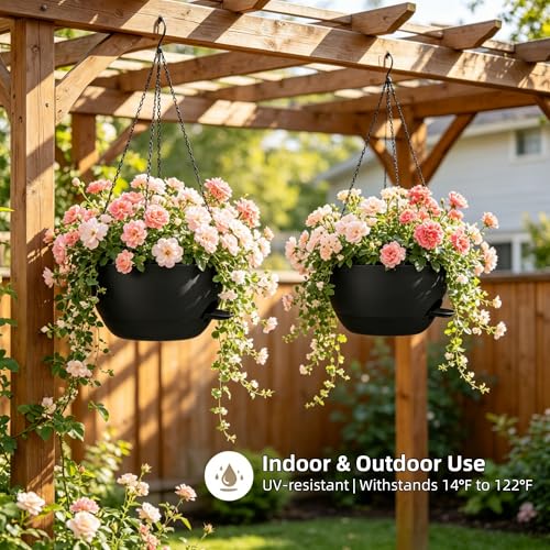 12" Self Watering Hanging Planters with Chains (2 Count)