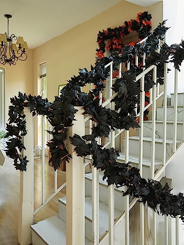 Black Artificial Maple Leaf Garland
