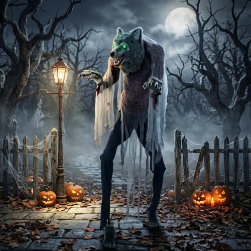 7FT Animated Halloween Werewolf Decoration (7ft Werewolf)