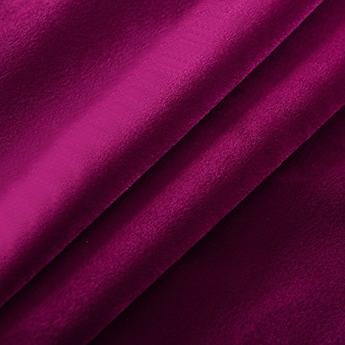 Super Soft Luxury Velvet Fushcia Room Darkening Light Blocking Drapes Curtain Panel Drapery 52 inch Wide by 72 inch Length with Grommet Fushcia