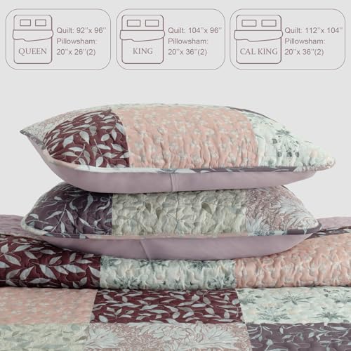 Reversible Boho Quilt King Size Brown (3 Count)