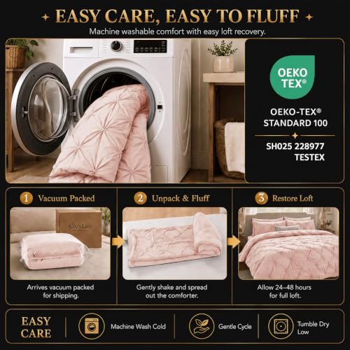 Oversized Queen Comforter Set Peach Pink