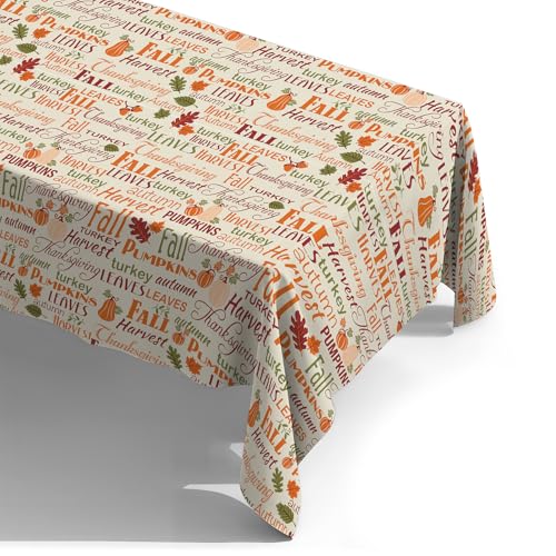 Fall Thanksgiving Tablecloth 4 Packs 54x108 Plastic Disposable Thanksgiving Table Cloth Rectangle Fall Tablecover for Holiday Dinner Party Decorations Outdoor Picnic & Baby Showers (4 Count)
