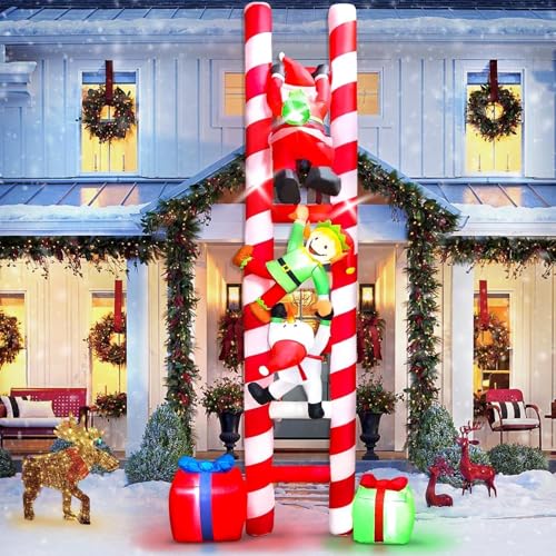 10 FT Santa Climbing Ladder Inflatable Outdoor Decoration