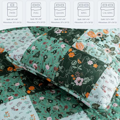 Reversible Boho Quilts Twin Size Green