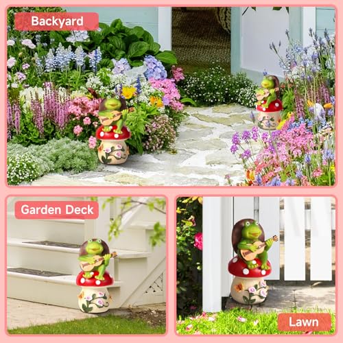 Birthday Gifts for Women Frog and Mushroom Garden Statue