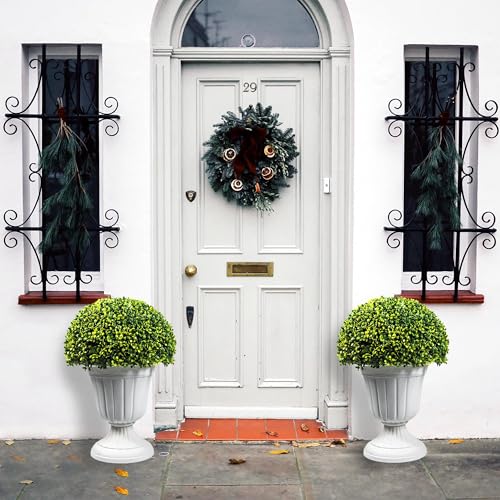 2 PCS 23”Artificial Boxwood Topiary Ball Tree Patio Plants (2 Count)