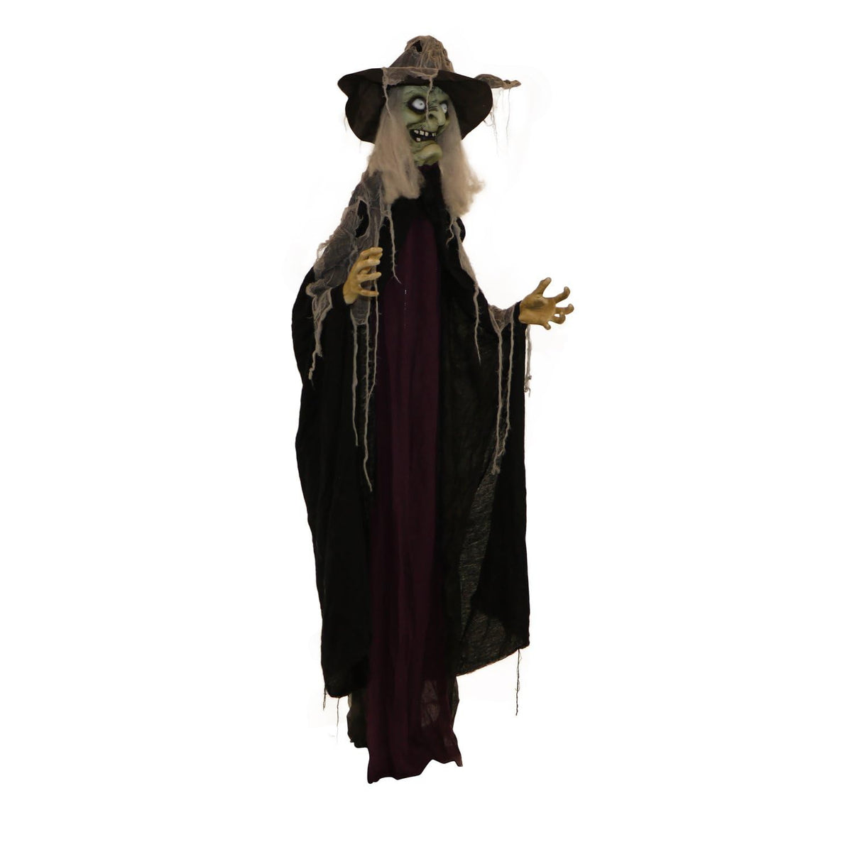Life Size Poseable Scary Talking Witch (75" Standing Witch)