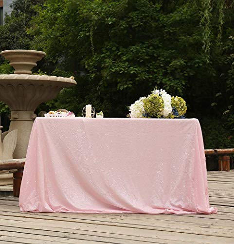 Sequin Tablecloth 50x72 Inch Pink for Birthday Wedding Party