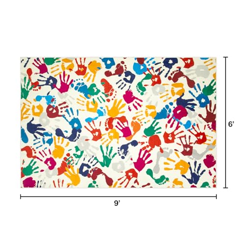 Large Colorful Kids Rug 6x9 Ft
