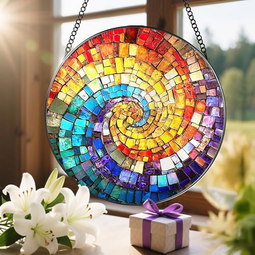 8'' Rainbow Spiral Suncatcher Ornament