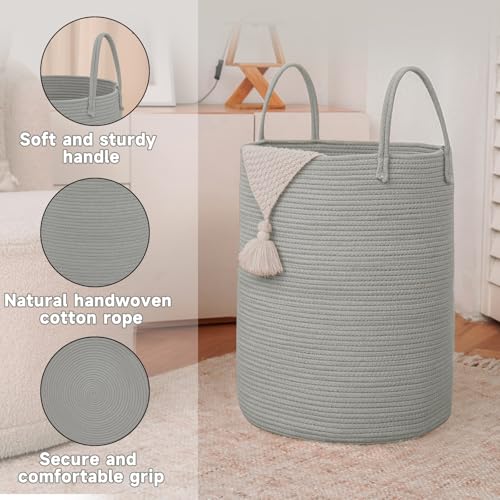 60L Cotton Rope Laundry Basket Hamper