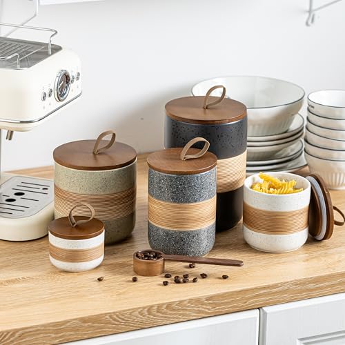 Coffee Container with Airtight Lid Ceramic Kitchen Food Storage Jar