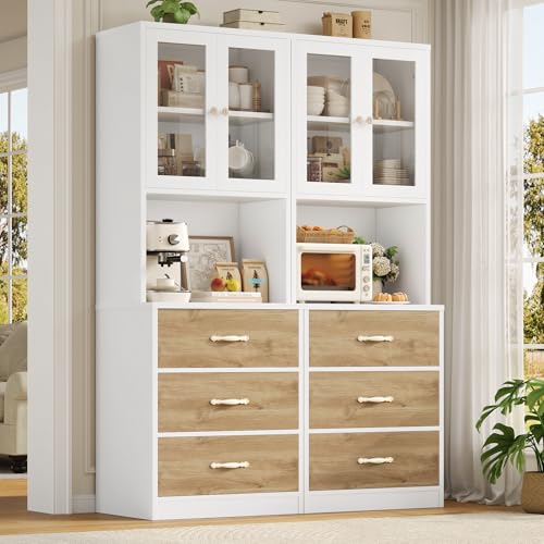 71“ Tall Kitchen Pantry Storage Cabinet with Microwave Stand