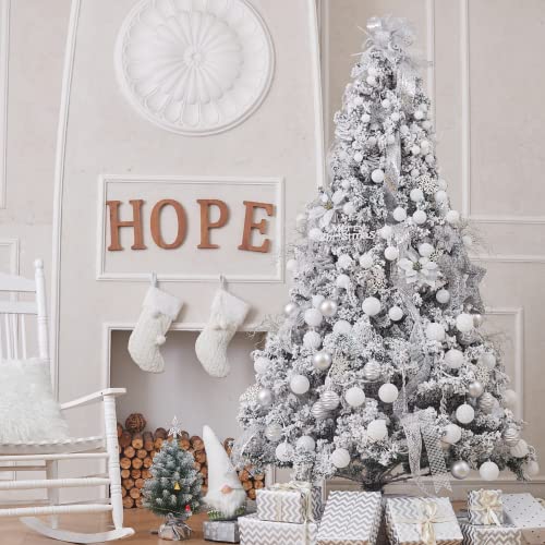 24ct White Christmas Ornaments for Tree Decorations (24 Count)